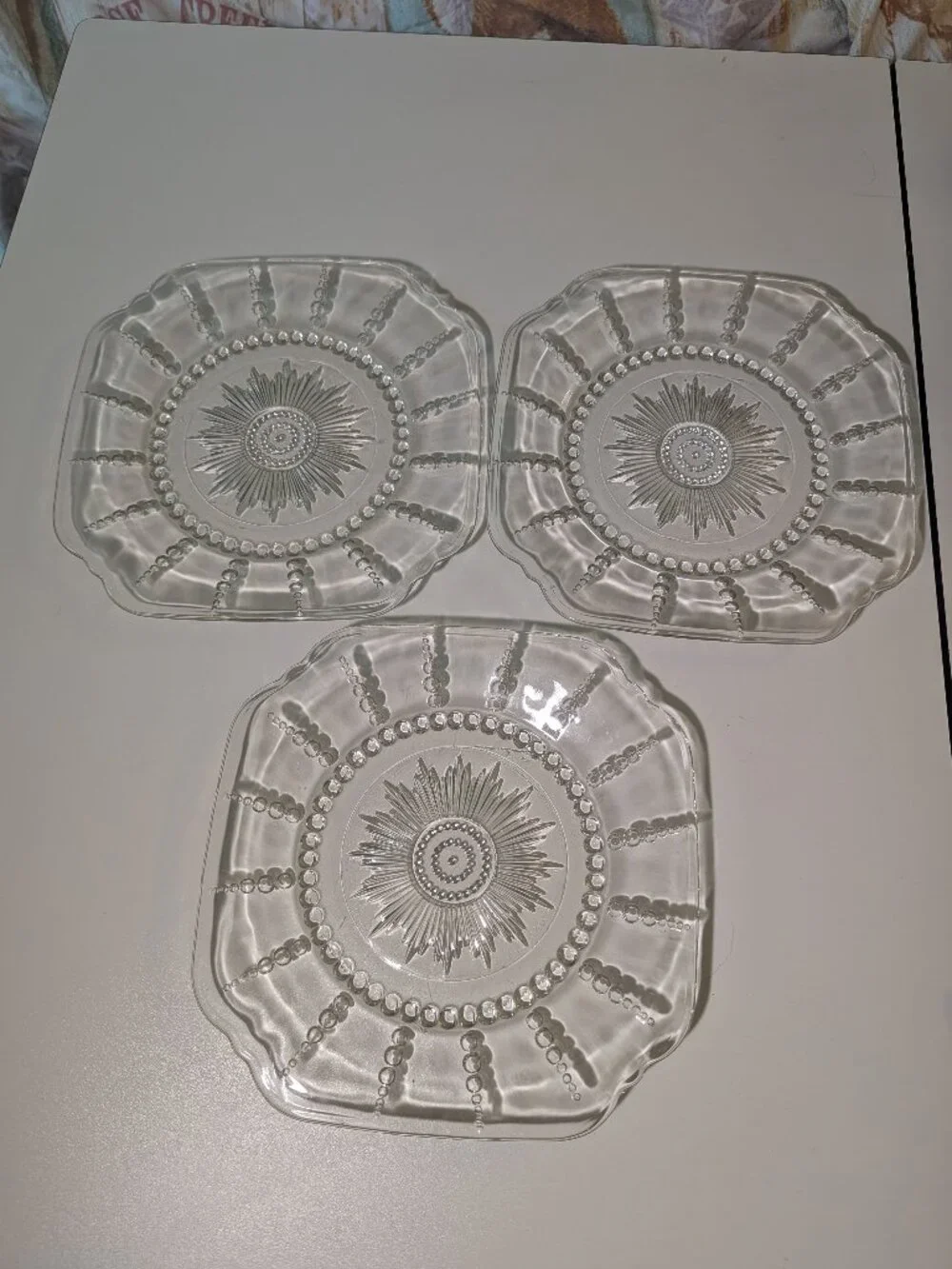 Set of 3 Vintage Federal Glass 